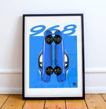 Carica l&#39;immagine nel visualizzatore di Gallery, Porsche 968 Print - Maritime Blue - Fueled.art
