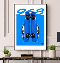 Lade das Bild in den Galerie-Viewer, Porsche 968 Print - Maritime Blue - Fueled.art
