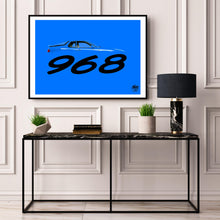Load image into Gallery viewer, Porsche 968 Print - Maritime Blue - Fueled.art
