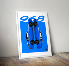 Carica l&#39;immagine nel visualizzatore di Gallery, Porsche 968 Print - Maritime Blue - Fueled.art
