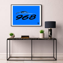 Cargar imagen en el visor de la galería, Porsche 968 Print - Maritime Blue - Fueled.art
