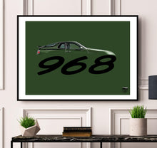 Lade das Bild in den Galerie-Viewer, Porsche 968 Print - Oak Green - Fueled.art
