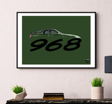 Cargar imagen en el visor de la galería, Porsche 968 Print - Oak Green - Fueled.art
