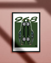Load image into Gallery viewer, Porsche 968 Print - Oak Green - Fueled.art
