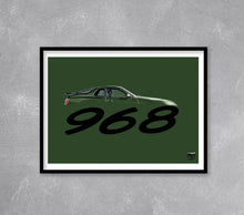 画像をギャラリービューアに読み込む, Porsche 968 Print - Oak Green - Fueled.art
