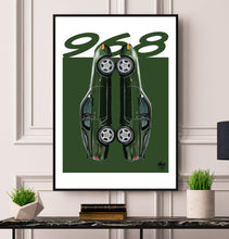 Charger l&#39;image dans la visionneuse de la galerie,Porsche 968 Print - Oak Green - Fueled.art
