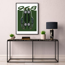 Charger l&#39;image dans la visionneuse de la galerie,Porsche 968 Print - Oak Green - Fueled.art
