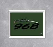Charger l&#39;image dans la visionneuse de la galerie,Porsche 968 Print - Oak Green - Fueled.art
