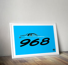 Lade das Bild in den Galerie-Viewer, Porsche 968 Print - Riviera Blue - Fueled.art
