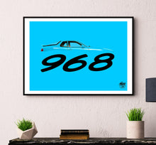 Cargar imagen en el visor de la galería, Porsche 968 Print - Riviera Blue - Fueled.art
