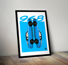 Load image into Gallery viewer, Porsche 968 Print - Riviera Blue - Fueled.art
