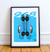 Carica l&#39;immagine nel visualizzatore di Gallery, Porsche 968 Print - Riviera Blue - Fueled.art
