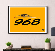 Load image into Gallery viewer, Porsche 968 Print - Speed Yellow - Fueled.art
