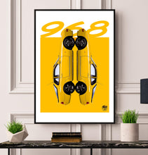 Carica l&#39;immagine nel visualizzatore di Gallery, Porsche 968 Print - Speed Yellow - Fueled.art
