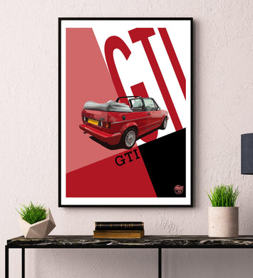 VW Golf GTI Mk1 Cabriolet Print - Fueled.art
