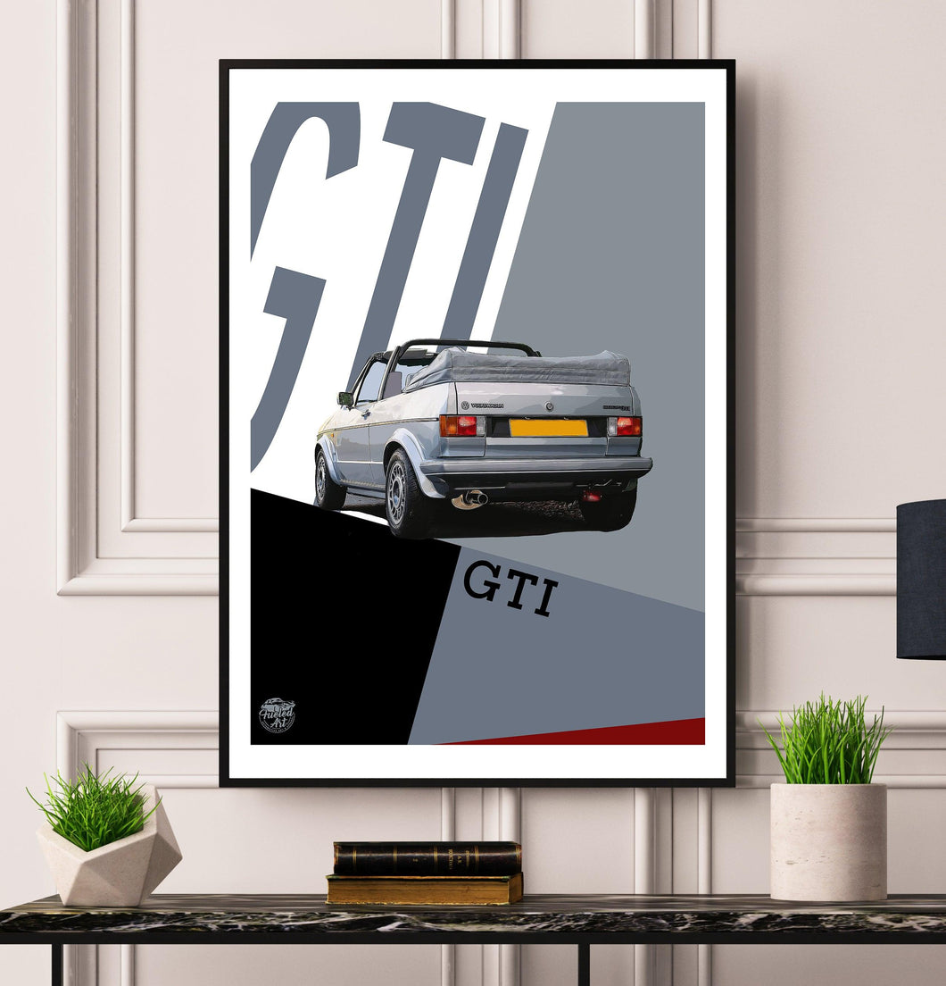 VW Golf GTI Mk1 Cabriolet Print - Silver - Fueled.art