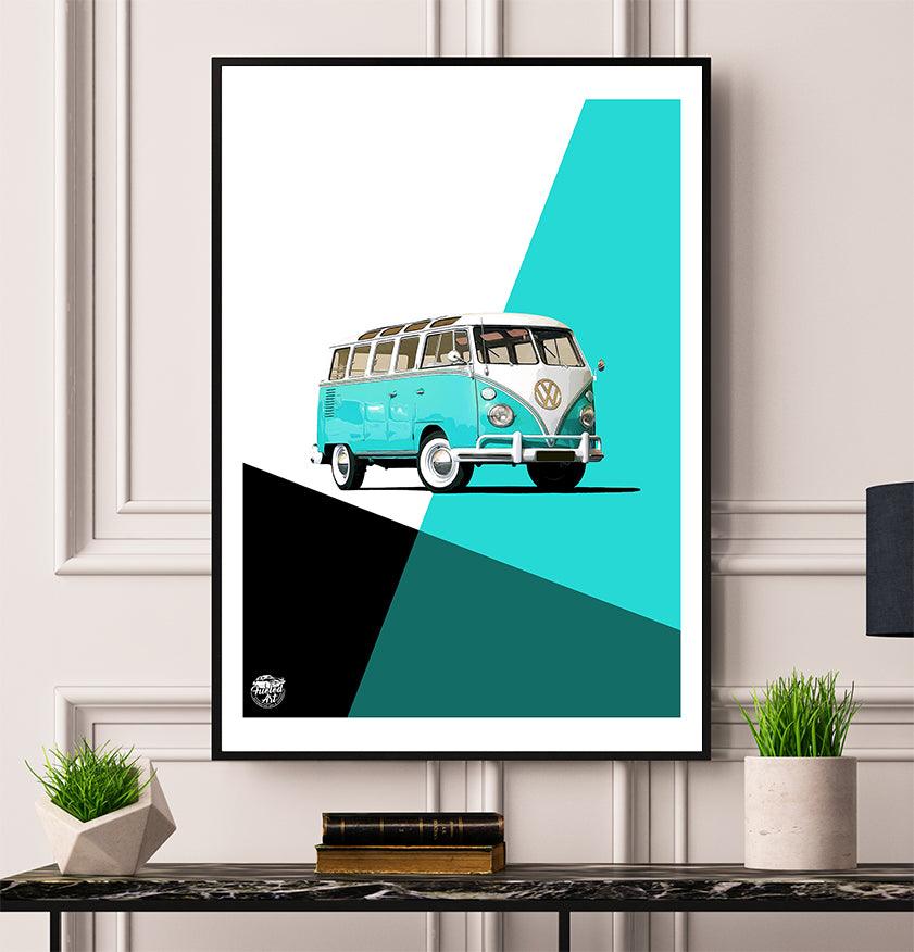 VW T1 Samba Bus Print - Fueled.art